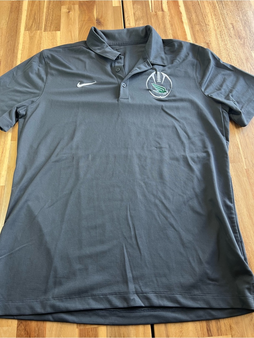 Nike Dri-FIT North Texas Eagles Football Gray Polo Shirt Men’s Medium